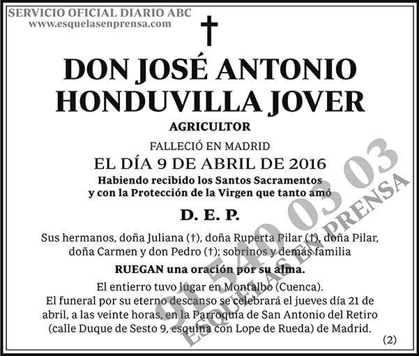 José Antonio Honduvilla Jover